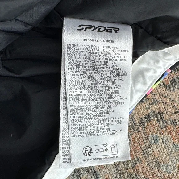 SPYDER Lola Ski Snowboarding Jacket Black & White with Colorful Accents - kid 12 - Picture 12 of 16